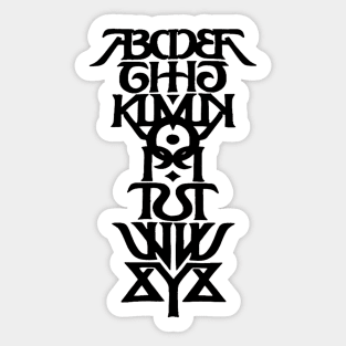 Symmetrical Alphabet Variant White Sticker